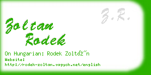 zoltan rodek business card